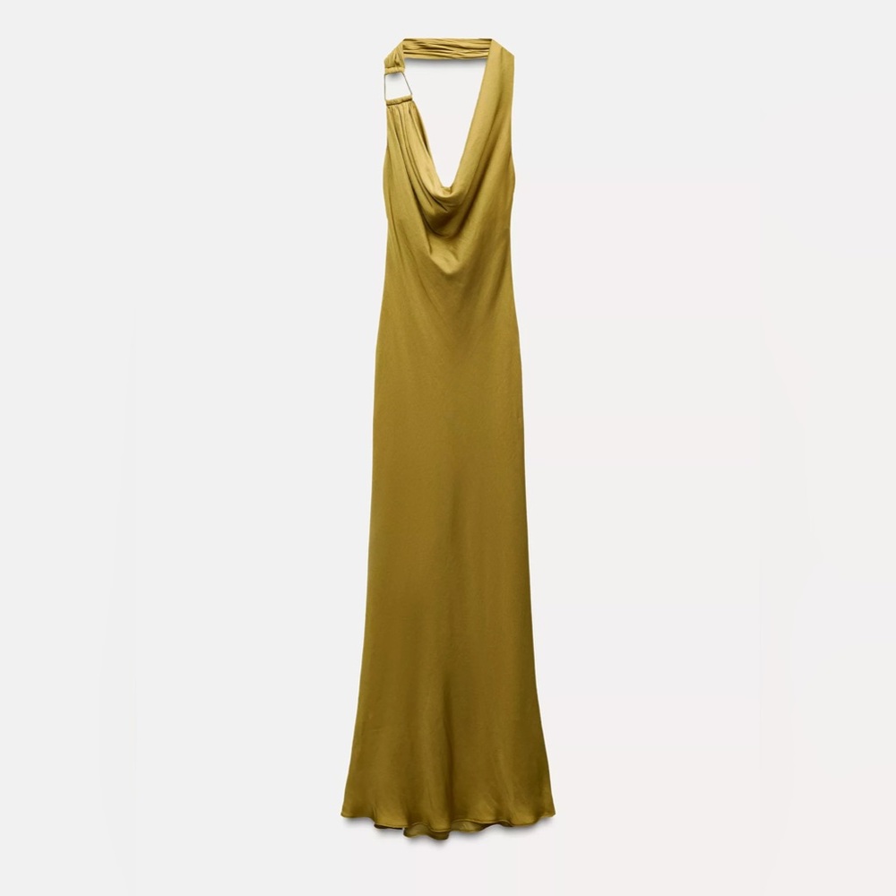 Zara Satin Effect Midi Dress
